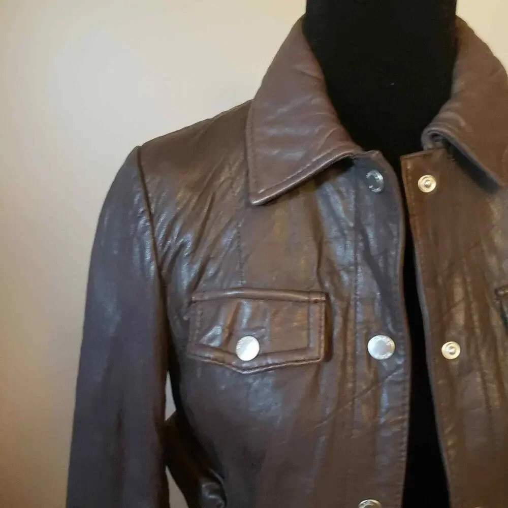 LKNW Michael Kors Brown soft leather jacket coat S
